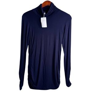 KINROSS NWT Ruched Sleeve and Hem Turtleneck Top in Black Size XS